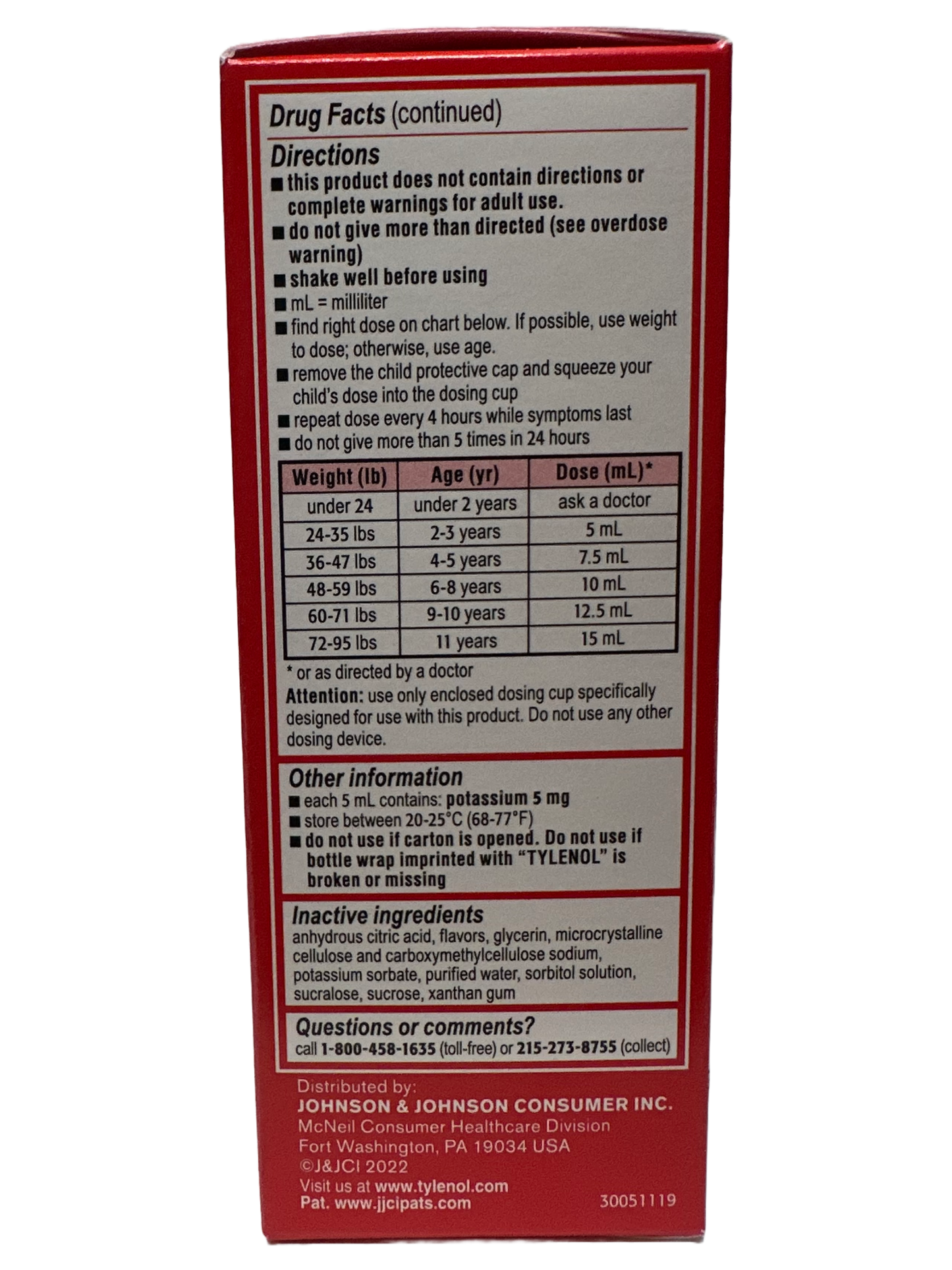 Children's Tylenol Pain+Fever Cherry - 120mL