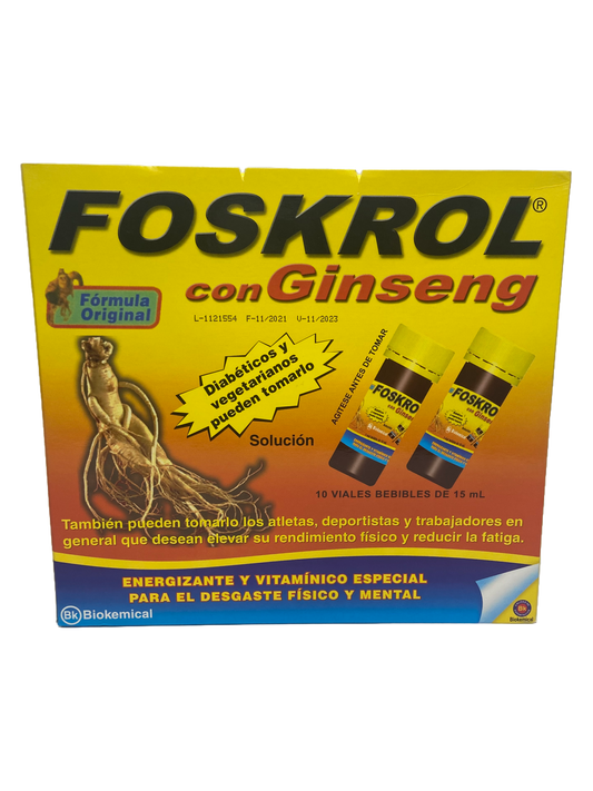 Foskrol con Ginseng - 10x15mL Viales Bebibles