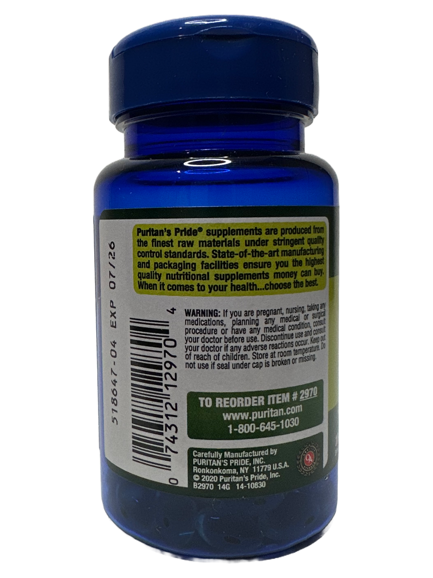 Garlic Oil 1000mg Puritan's Pride - 100 Softgels