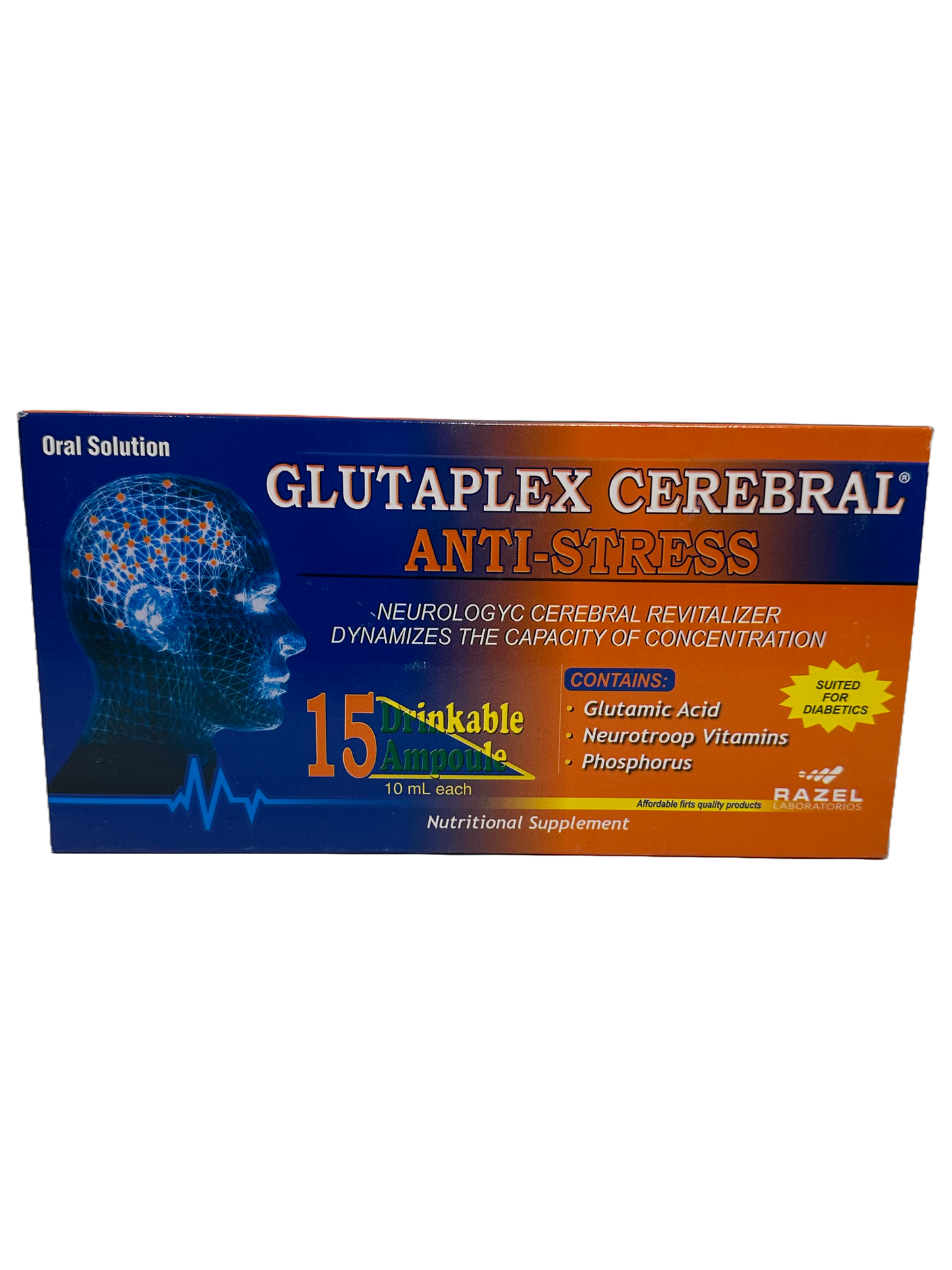 Glutaplex Cerebral Anti-Estres - 15x10mL Viales Bebibles