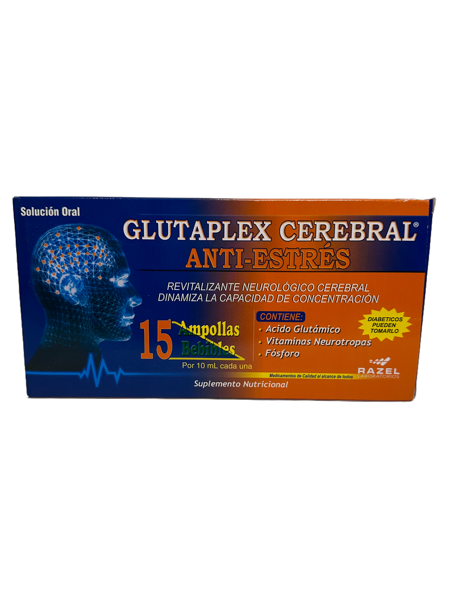 Glutaplex Cerebral Anti-Estres - 15x10mL Viales Bebibles