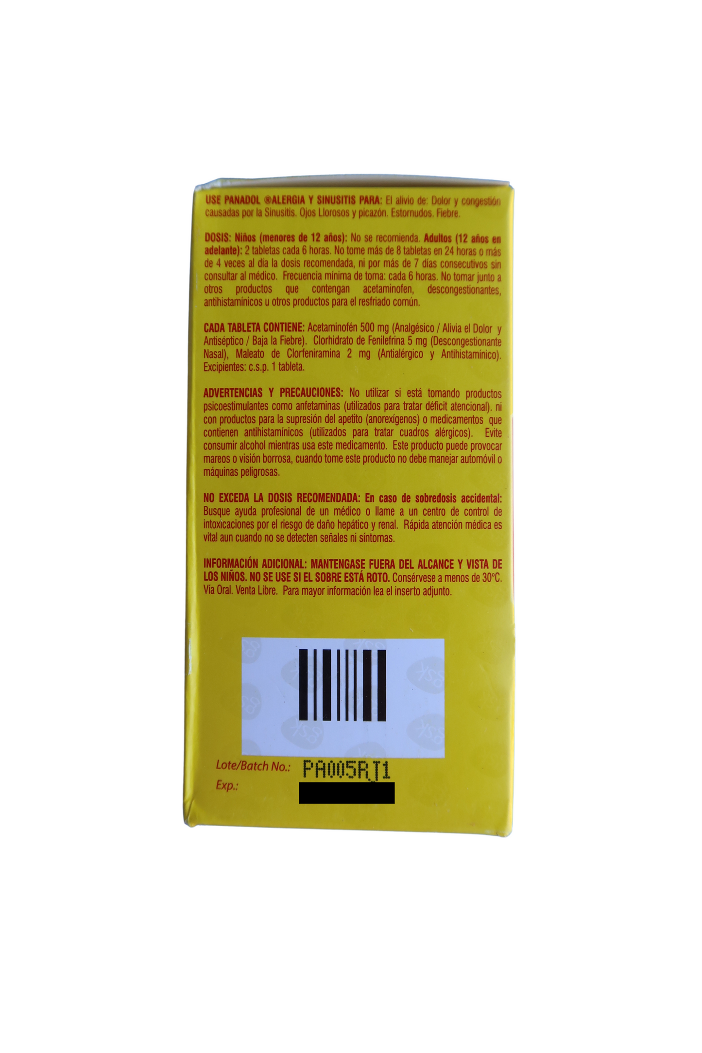 Panadol Allergy y Sinus - 50 Tabs