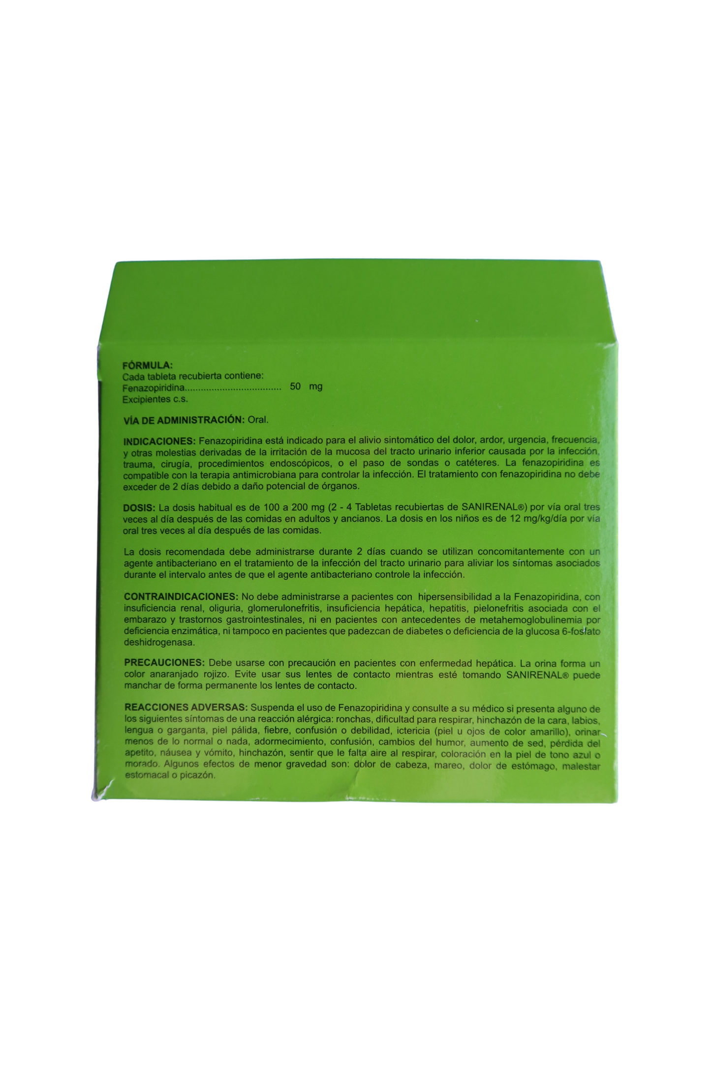 Sanirenal Fenazopiridina - 100 Tabs
