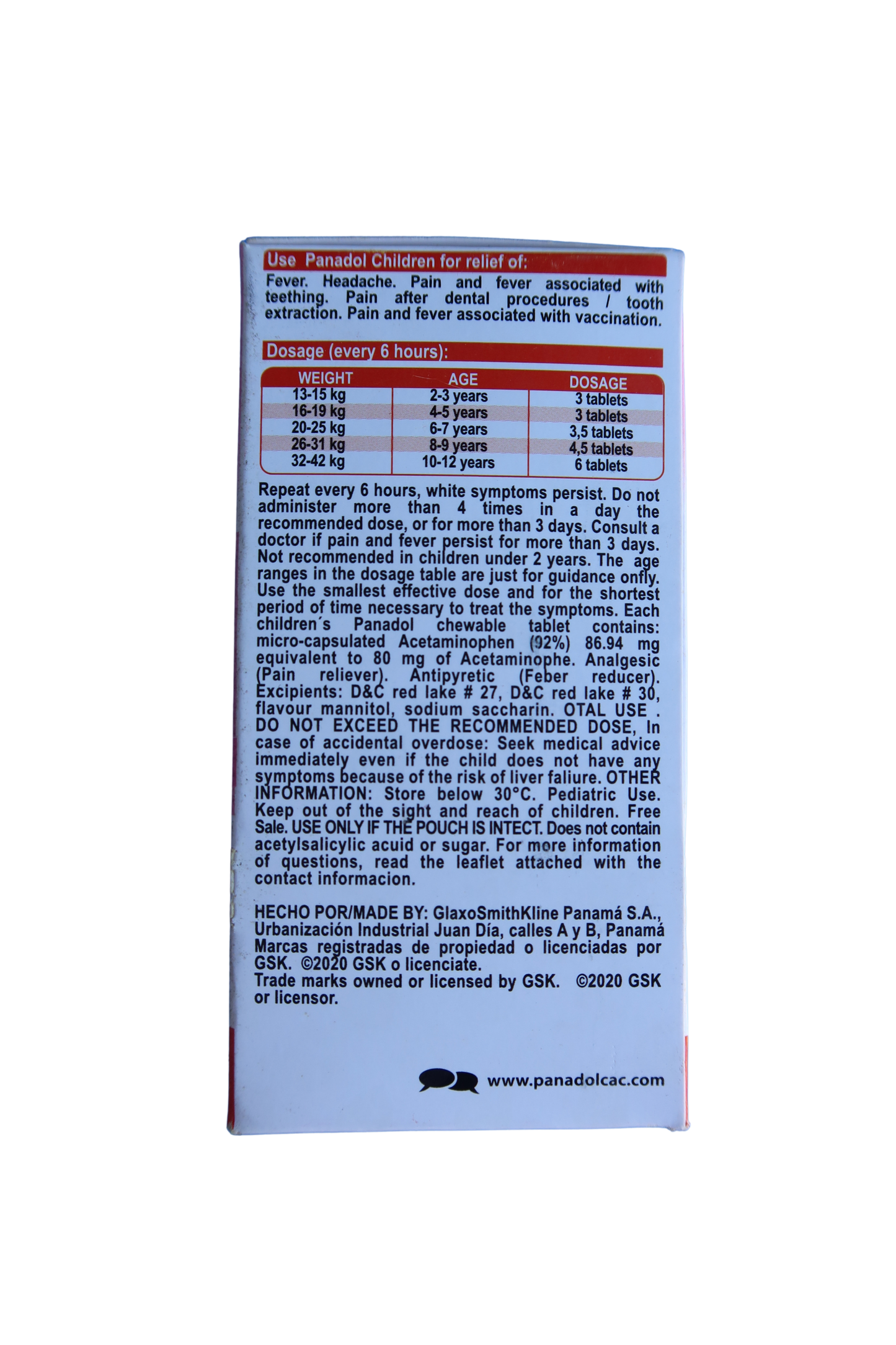 Panadol Children - 100 Tabs