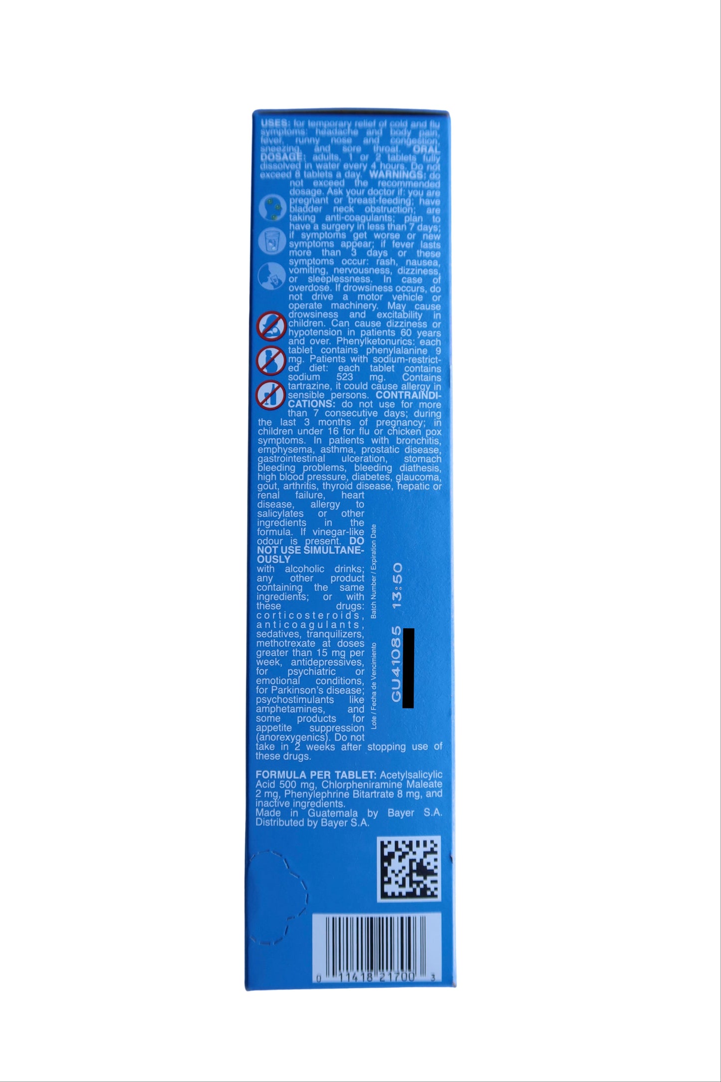 Tabcin Cold Medicine - 72 Tabs