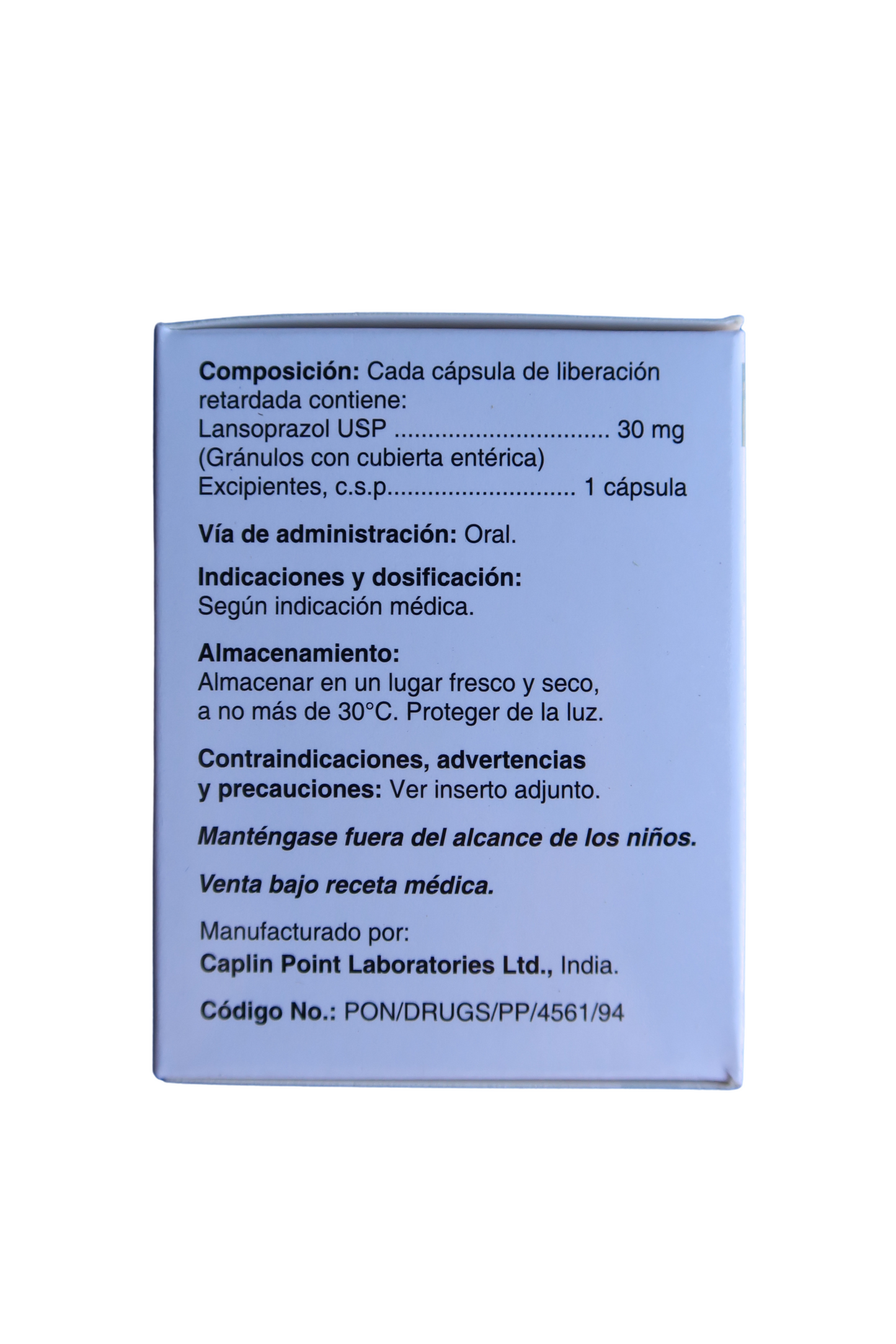 Lansoprazol - 100 Caps