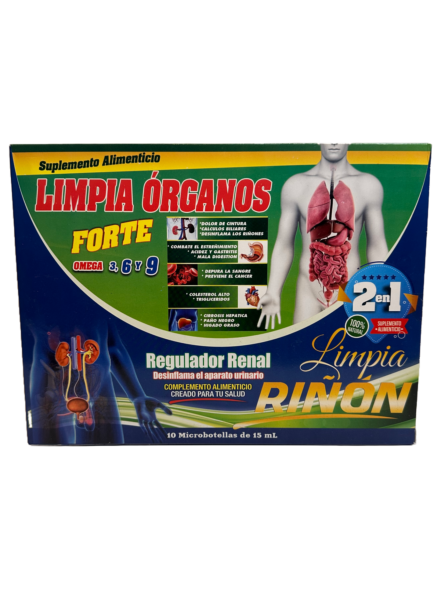 Limpia Organos 2 en 1 - 10x15mL Viales Bebibles