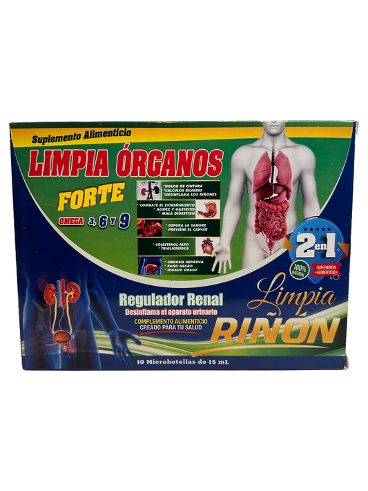 Limpia Organos 2 en 1 - 10x15mL Viales Bebibles