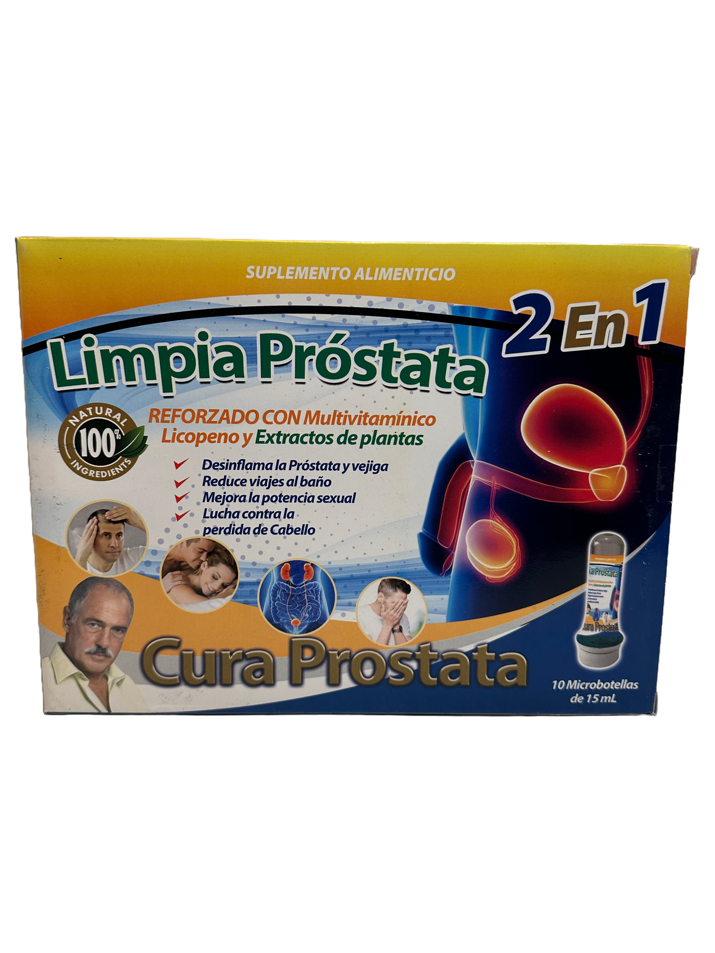 Limpia Prostata 2 en 1 - 10x15mL Viales Bebibles