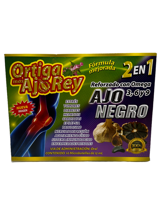 Ortiga mas Ajo Rey 2 en 1 - 10x15mL Viales Bebibles