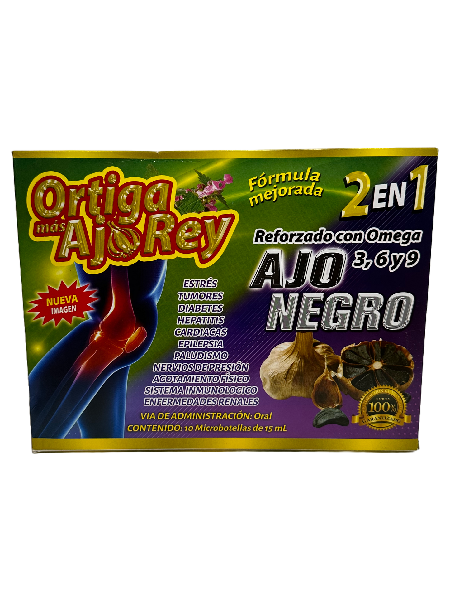 Ortiga mas Ajo Rey 2 en 1 - 10x15mL Viales Bebibles