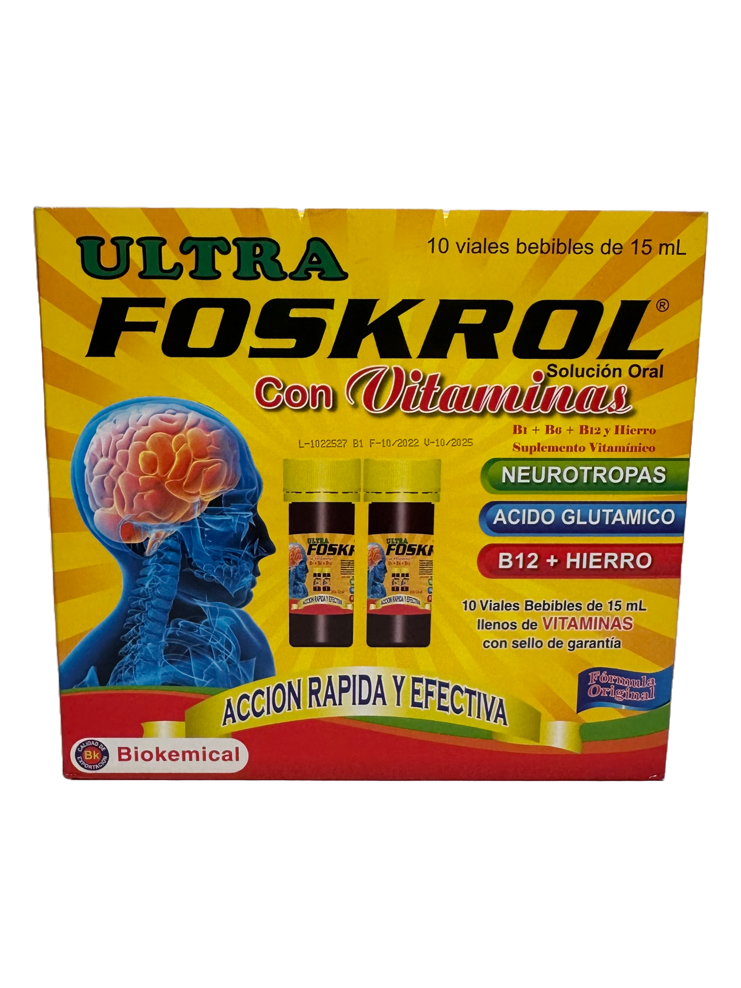 Ultra Foskrol con Vitaminas - 10x15mL Viales Bebibles