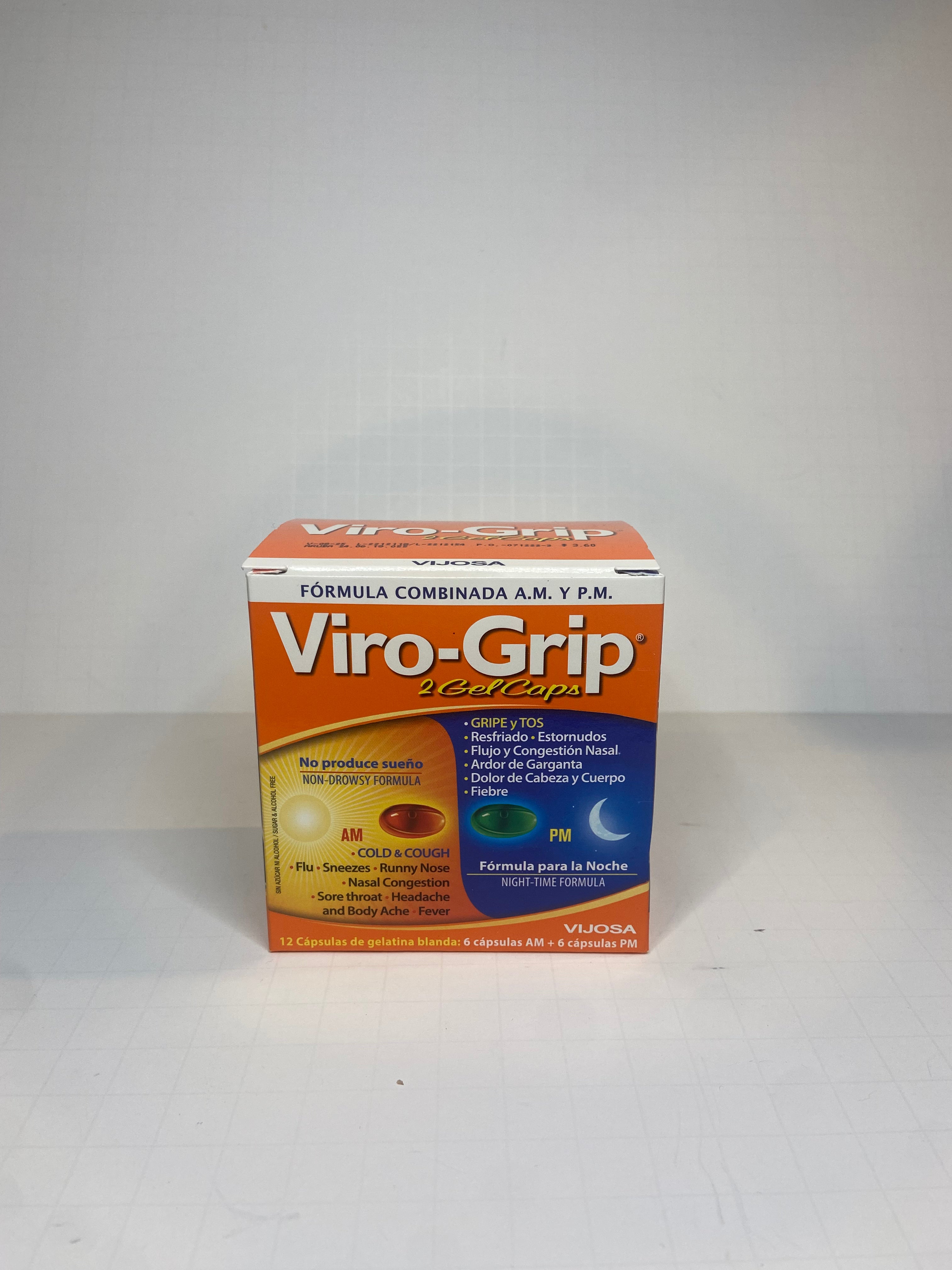 Viro Grip AM/PM - 12 Gelcaps – Latin Beauty Product LLC
