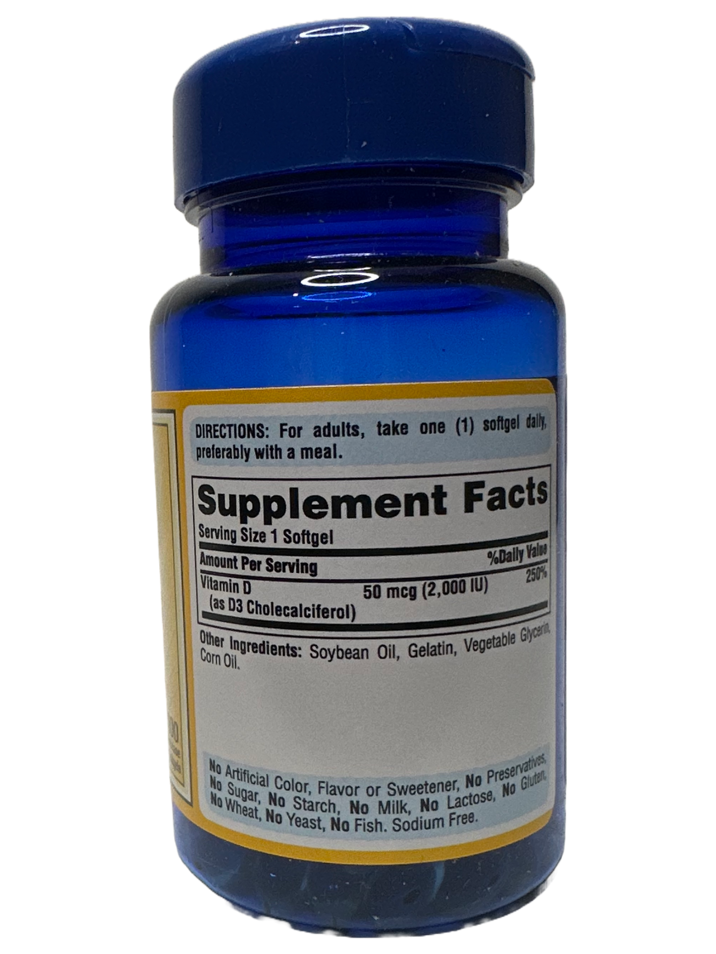 Vitamin D3 50mcg Puritan's Pride - 100 Softgels