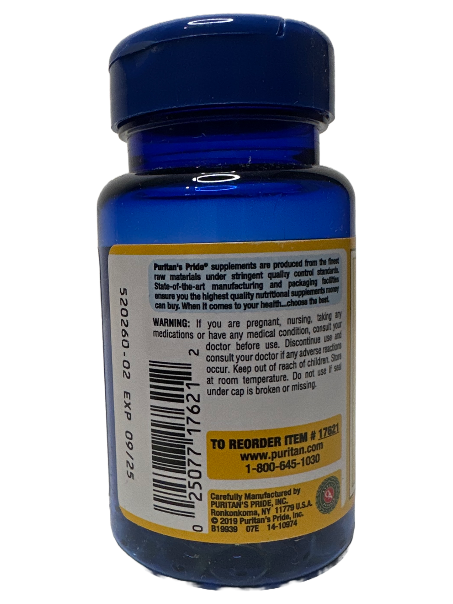 Vitamin D3 50mcg Puritan's Pride - 100 Softgels