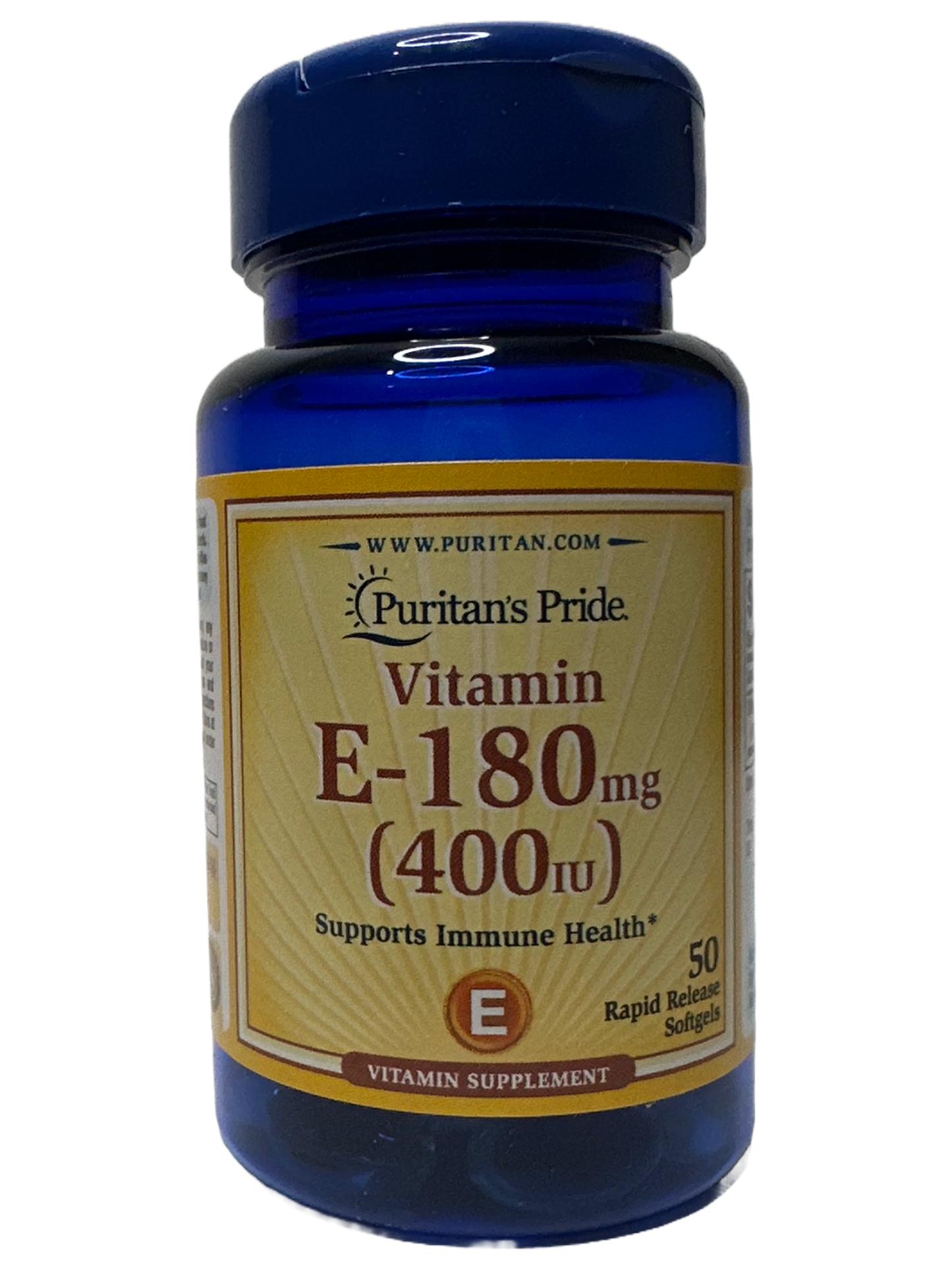 Vitamin E-180mg Puritan's Pride - 50 Softgels