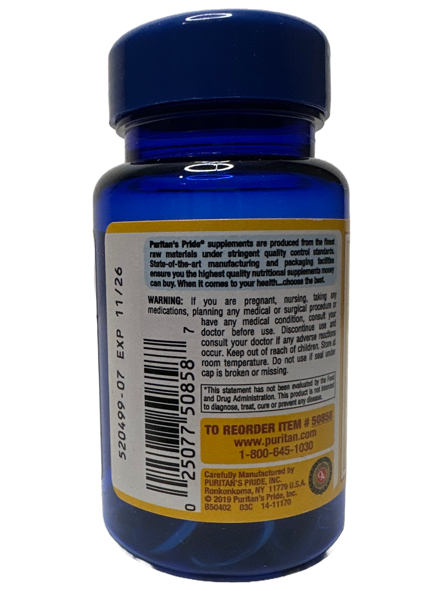 Vitamin E-180mg Puritan's Pride - 50 Softgels